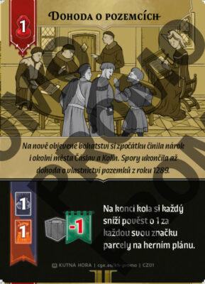 Kutná Hora promo karta Dohoda o pozemcích