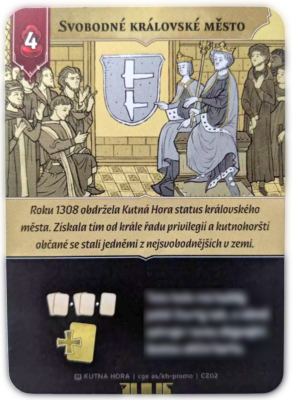 Kutná Hora promo karta Svobodné královské město