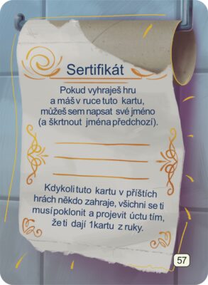 U mě dobrý promo karta Sertifikát